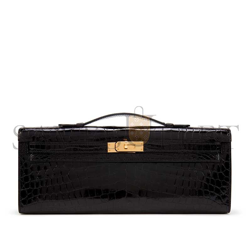 H**mes MASTER KELLY CUTBLACK POROSUS SHINYCROC GHW (31*13*2cm)